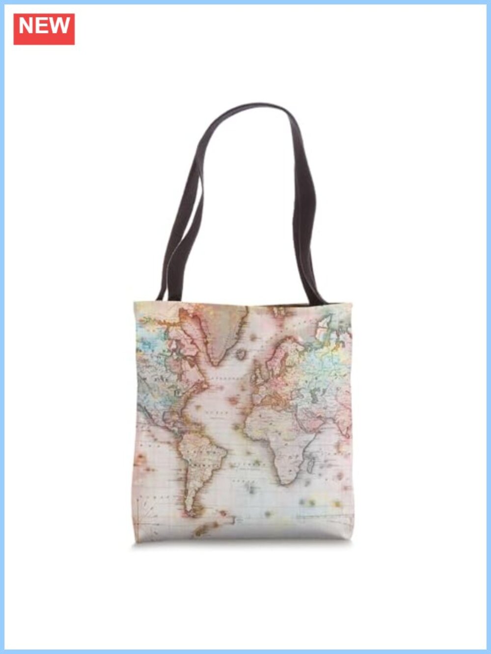 Retro Vintage World Map Art Tote Bag for Geography Teachers